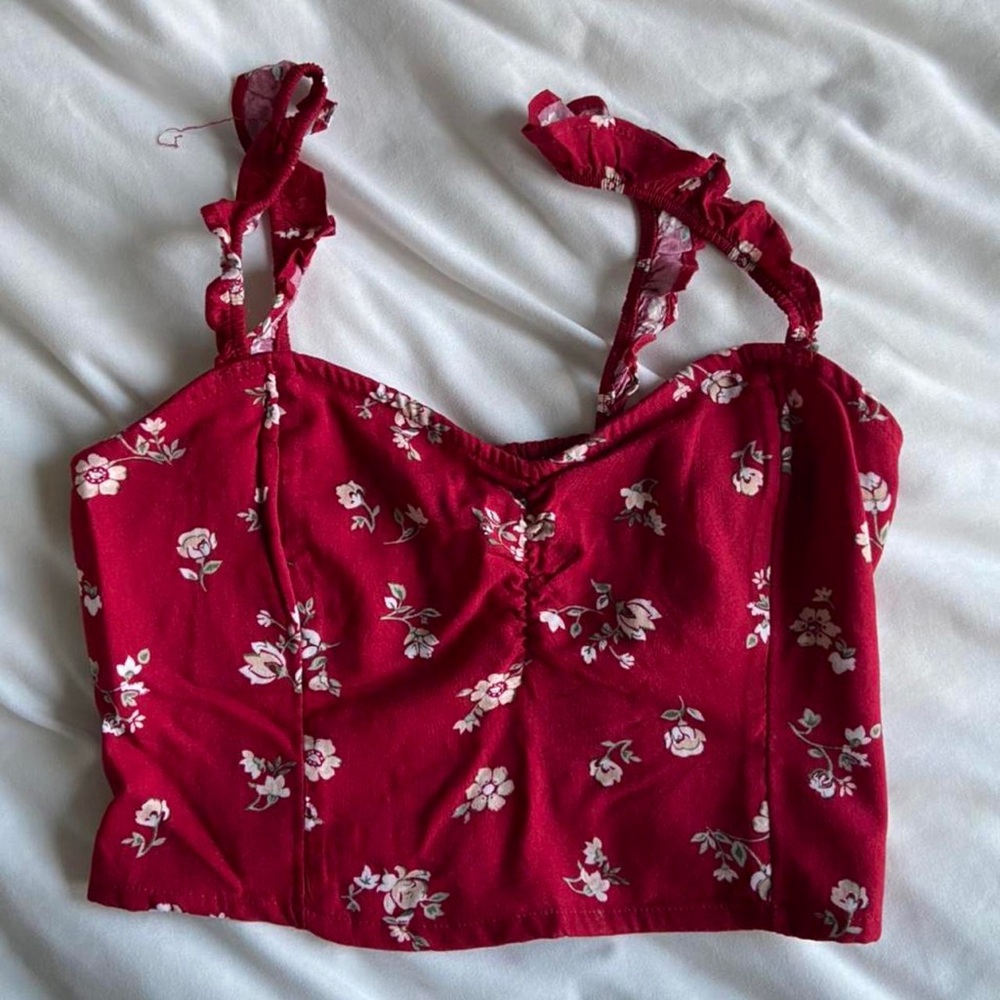 Hollister Red Floral Camisole Top